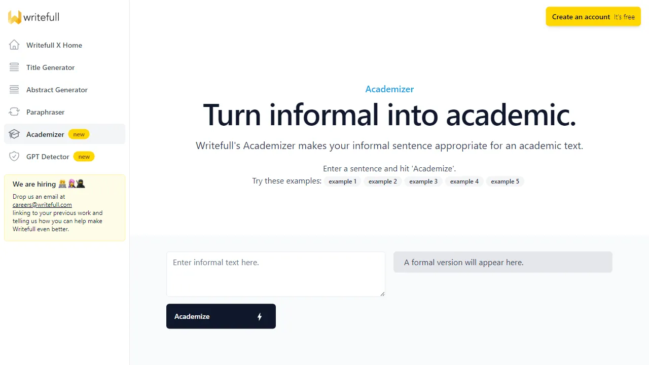 Writefull's Academizer | FutureHurry