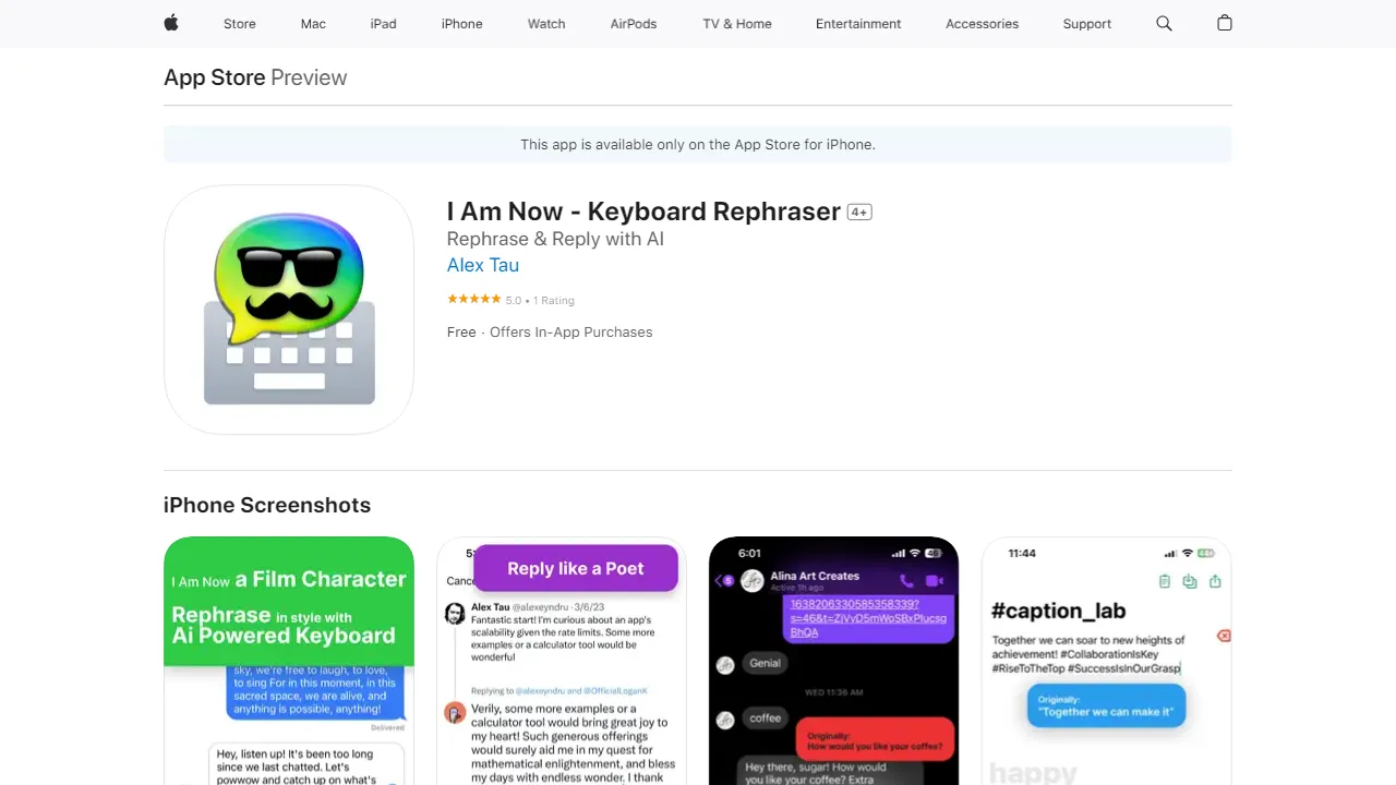 I Am Now - Keyboard Rephraser | FutureHurry