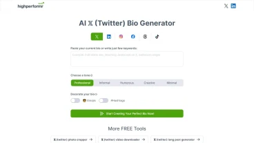 Highperformr Twitter Bio Generator | FutureHurry