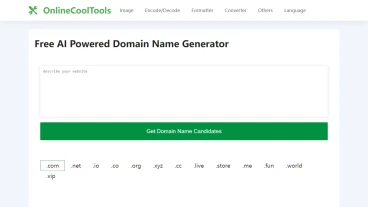 OnlineCoolTools.com AI Domain Name Generator | FutureHurry