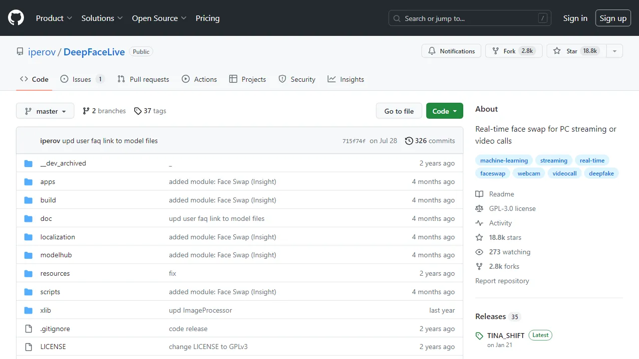 GitHub - iperov/DeepFaceLive | FutureHurry