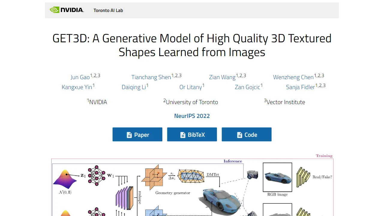 NVIDIA AI Research - GET3D | FutureHurry