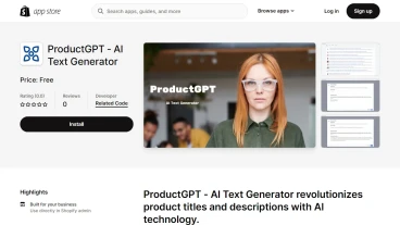 ProductGPT on Shopify App Store | FutureHurry