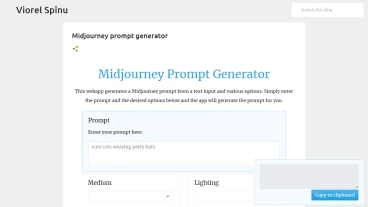 Midjourney Prompt Generator by Viorel Spinu | FutureHurry