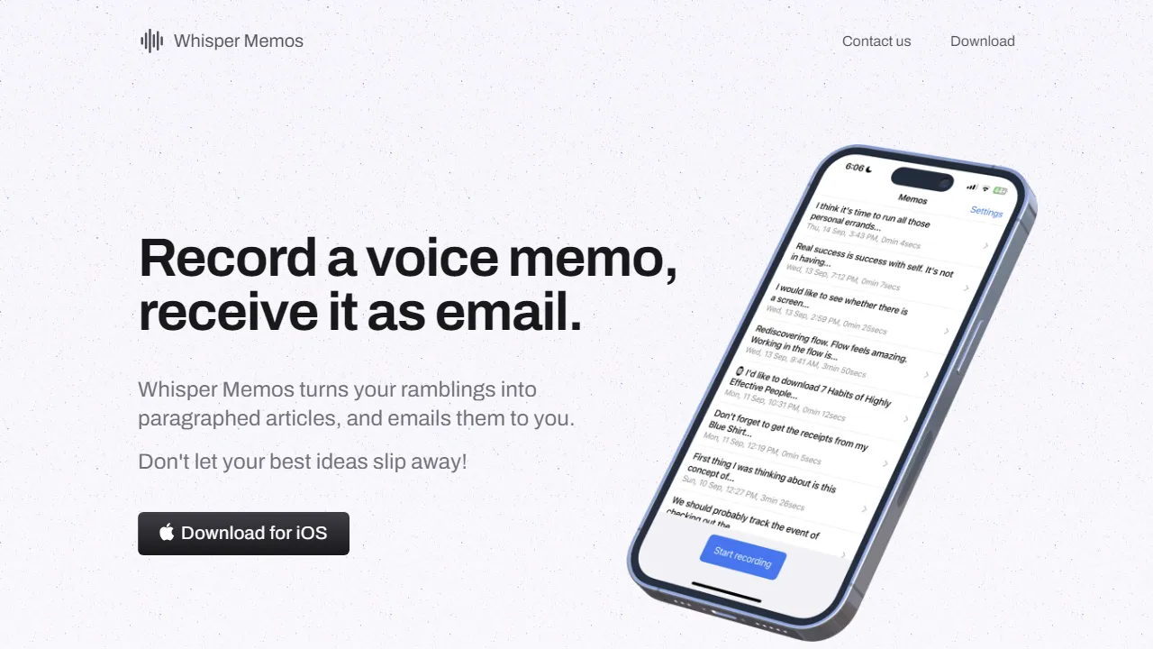 Whisper Memos | FutureHurry