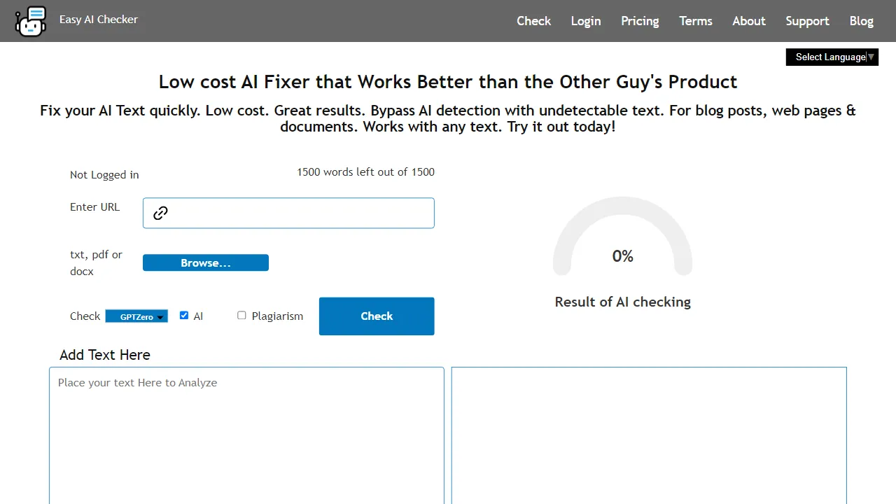 Easy AI Checker | FutureHurry