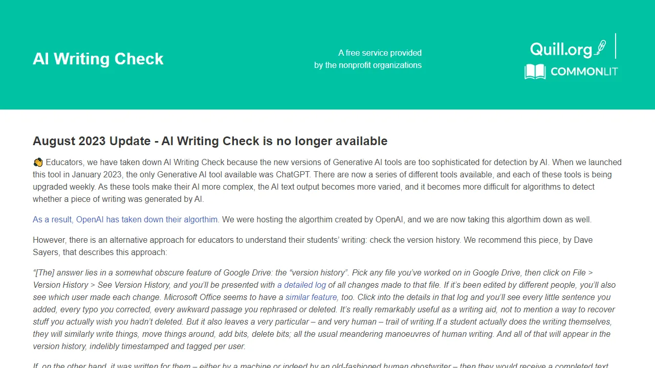 AI Writing Check | FutureHurry