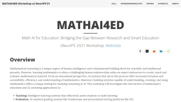 Math AI for Education Workshop at NeurIPS'21 | FutureHurry