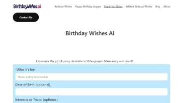 BirthdayWishes.ai | FutureHurry