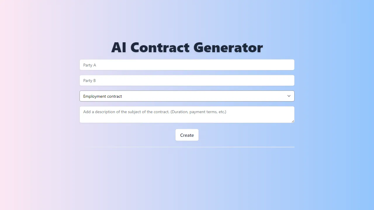 AI Contract Generator | FutureHurry